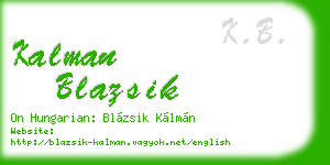kalman blazsik business card